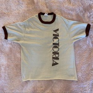 Vintage 70’s Ringer Baby Cropped Tee
